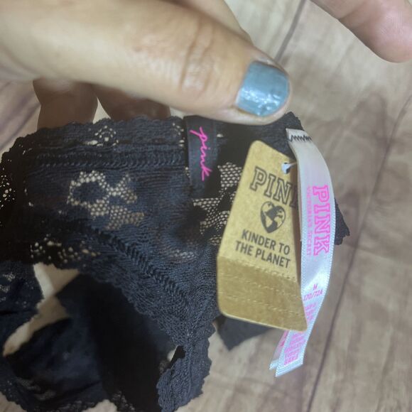 VICTORIA'S SECRET BLACK LEOPARD THONG / STRING PANTY WOMAN'S size M NEW WT - Picture 8 of 10